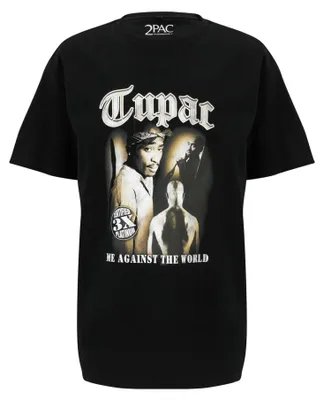 Produktbild von Mister Tee - "Tupac MATW Sepia" T-Shirt für Herren, Übergroß TN2951 (M) (Schwarz)