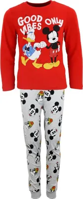 Produktbild von Disney Mickey Maus Donald Duck Kinder langarm Schlafanzug Pyjama – Rot / 110