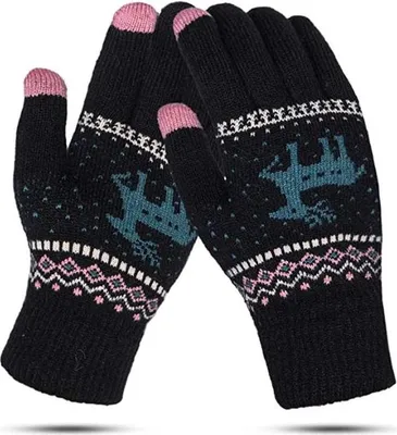 Produktbild von Touchscreen-Handschuhe Damen Winterhandschuhe Damen Fäustlinge Winter Warme Damenhandschuhe mit Fleecefutter