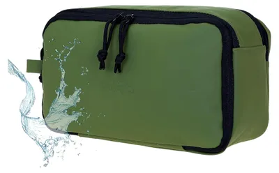 Produktbild von Kulturtasche Reise Tasche, Damen Herren Kulturbeutel groß, Waschtasche Kosmetiktasche Tasche Plane Sauna wasserabweisend Hydro Washbag 12829 Auswahl (Uni Oliv)