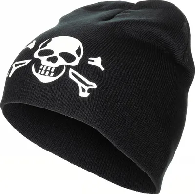 Produktbild von MFH Strickmütze, "Beanie", Totenkopf, fein gestrickt, schwarz
