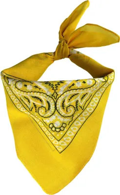 Produktbild von Bandana Tuch Paisley Muster 02 gelb weiß quadratisches Kopftuch