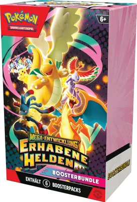 Produktbild von Pokémon|Amigo Pokémon-Sammelkartenspiel: Boosterbundle Mega-Entwicklung - Erhabene Helden
