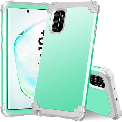 Produktbild von Galaxy Note 10+ Plus Hülle, LaimTop Heavy Duty 3 in 1 Hybrid Hart PC Flexibel TPU Silikon Stossfest Kratzfest Tasche Schutzhülle für Samsung Galaxy Note 10 Plus / Note 10+ 5G Minzgrün
