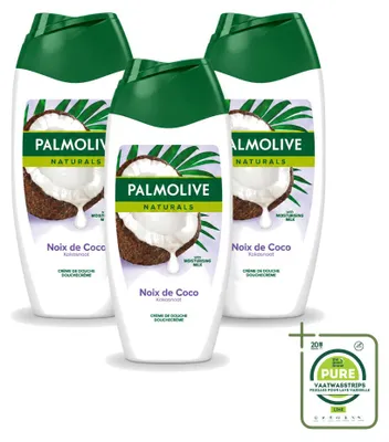 Zdjęcie produktu dla 3 opakowania żelu pod prysznic Palmolive Naturals, zapach kokosowy - 250 ml - opakowanie zbiorcze - 3 sztuki