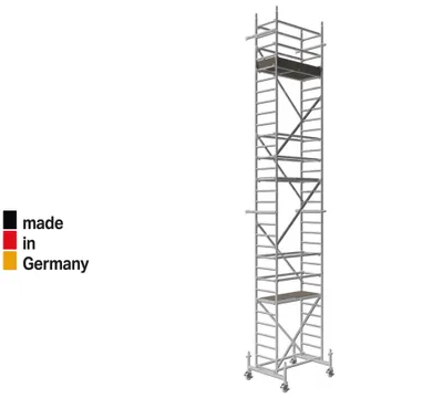 Produktbild von RollFix 900 mit 150 mm Rollen mit Stahlspindel und Standardtraverse - Aluminium Fahrgerüst