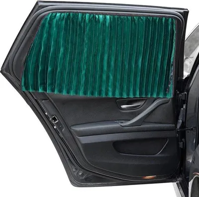 Image de Rideau de protection solaire magnétique pour voiture Unyqoos® – Protection contre les UV et la chaleur, extensible de manière universelle, pour cadres de fenêtre en métal, tissu satiné opaque, facile à retirer