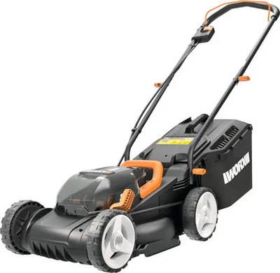 Produktbild von WORX WG779E, Schieberasenmäher, 280 m², 34 cm, 30 l, 90 dB, Schwarz, Orange