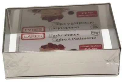 Produktbild von LARES Backrahmen in rechteckiger Form - mit hohem Rand - Größen verstellbar von 25 x 17 cm bis 46 x 32 cm - Edelstahl