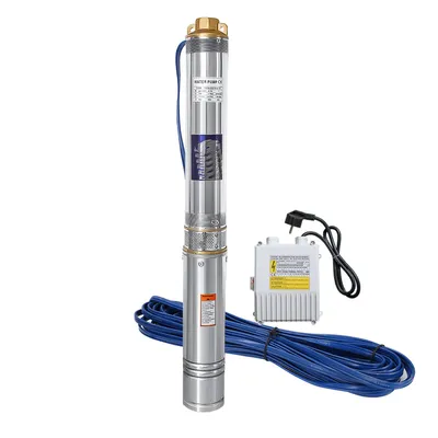 Produktbild von Fiqops Tiefbrunnenpumpe 4 Zoll Sandverträglich 1.1 kW 4000 l/h u. Motorschutzschalter