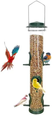 Immagine prodotto di Mangiatoia per uccelli in metallo verde per balconi e giardini