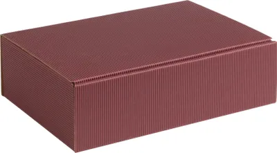 Produktbild von Geschenkbox aus offener Wellpappe, Geripptes Karton BORDEAUX, Format 20x14x7cm, 100 St.