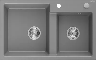 Immagine prodotto di Mexen Tomas lavello in granito a 2 vasche 800 x 500 mm, grigio, sifone cromato - 6516802000-71