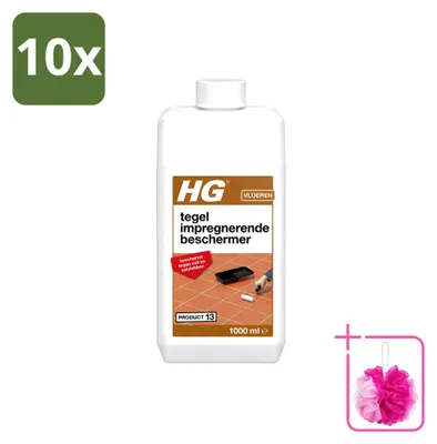Produktbild von 10 x HG Imprägnierender Schutz für Fliesen - Schutz gegen Schmutz und Fettflecken - 1 l - Sparpackung - 10 Stücke