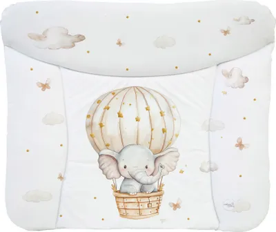 Produktbild von Ceba Baby® weiche Wickelauflage 75x72 cm  - Baby Wickelunterlage - Wickeltischauflage für Junge und Mädchen - Wasserdicht, abwaschbar - ® Standard 100 -  EU - Elefant im Ballon