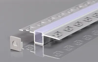 Produktbild von 2 M Alu Profile Alu Schiene Profil mit Milchglas Abdeckung Rigips Trockenbau profil für LED-Streifen Profil T