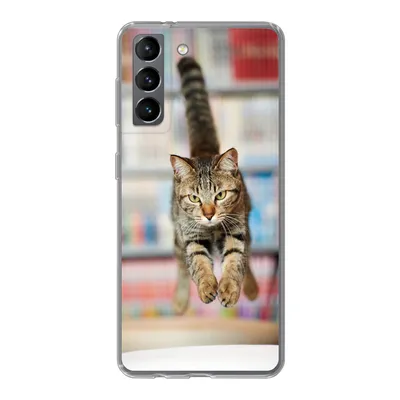 Produktbild von MuchoWow® Handyhülle Schutzhülle Hülle für Samsung Galaxy S21 Katze - Frühling - Stuhl Silikon Softcase Handy Hülle - Softcase
