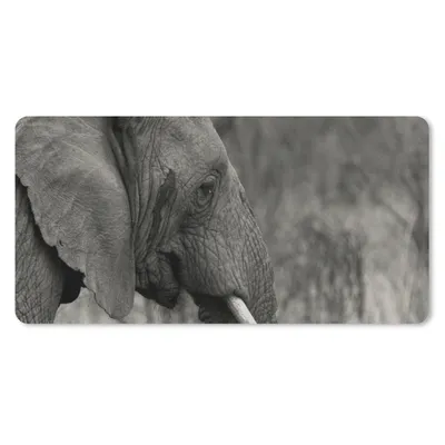 Produktbild von MuchoWow® Mauspad Mousepad Elefant - Tiere - Schwarz - Weiß 60x30 cm - Mousepads - Maus Mat - Pad - Mausunterlage - Nachhaltig