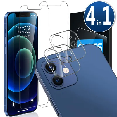 Produktbild von 2X Schutzglas (Display + Kamera) für iPhone 12 mini Panzerfolie Display Schutz Glas Kameraschutz 9H Kameraglas
