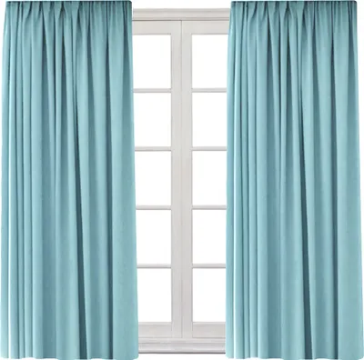 Produktbild von 2x Gardine mit Kräuselband Universalband Vorhang Gardinenband Verdunkelung Blickdicht 140 (B) x 245 (L) Himmelblau 2er Pack