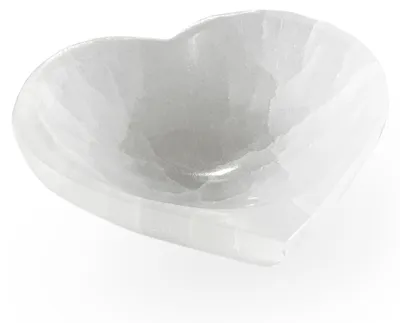 Selenit-Herzschale 10x11cm, Edelsteinkom, Kristalldeko
