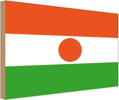 Produktbild von vianmo Holzschild 20x30 cm Nigers Niger Flagge Fahne Wappen