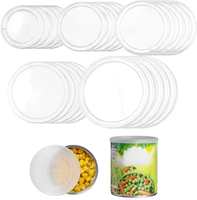 Obrázok produktu pre Sada 25 opakovateľne použiteľných, flexibilných uzáverov na dózy, 5 veľkostí (57-100 mm), vhodné do kuchyne a na kempovanie