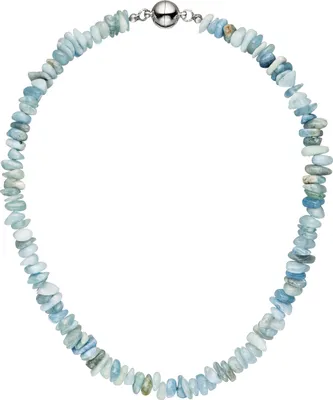 Produktbild von JOBO Halskette Kette Aquamarin hellblau blau 45 cm Aquamarinkette Steinkette