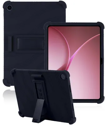 Produktbild von Tablet Hülle für Oppo Pad Air 10,36", Stoßfeste Weiches Silikon Schutzhülle mit Standfunktion Schwarz