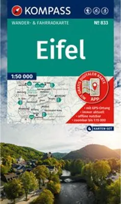Obrázek produktu pro KOMPASS sada turistických map 833 Eifel (4 mapy) 1:50 000