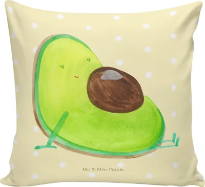 Produktbild von Mr. & Mrs. Panda kuschelkissen 40x40 Avocado Schwangerschaft - Gelb Pastell - Geschenk, Schwanger, Dekokissen, Liebe, Baby, Sofa Kissen, für couch, Wunder