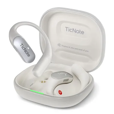 Produktbild von TicNote Pods Wearable KI-Sprachrekorder, 4G integriert kein Smartphone nötig – Sprachaktiviertes Aufnahmegerät, Transkription & Meeting-Notizen, 5H