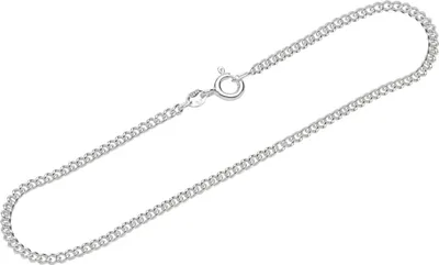 Produktbild von NKlaus 26cm Fußkette 925 Silber Damen Panzerkette rund 2,0mm breite Fußgliederkette 14589