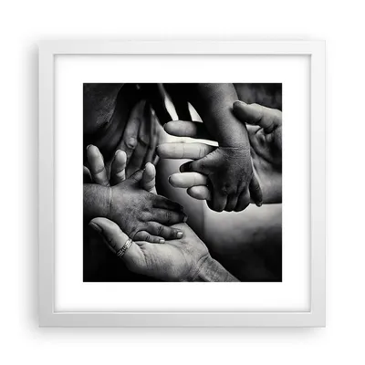 Produktbild von Gerahmtes Poster - Weißer Rahmen - Hände Toleranz Gemeinschaft - 30x30 cm - Wand Bild - Wanddeko - Wandbilder - Kunstposter - Wandposter - Bilderrahmen - Bilder - Kunstdruck - P2WAC30x30-4990