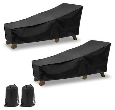 Image de 2 housses de chaise de jardin, imperméables, noires