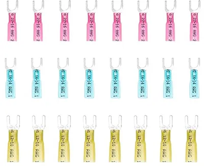 100 Stück Schrumpfverbinder - Wärme Schrumpf Kabelverbinder Set für Gabelkabelschuhe