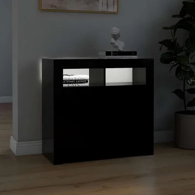 Produktbild von vidaXL Sideboard mit LED-Leuchten Schwarz 80x35x75 cm