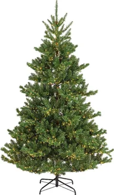 Produktbild von Alba Tanne künstlicher Weihnachtsbaum vorbeleuchtet Ø. 127-H210 cm grün/warmweiß - Everlands