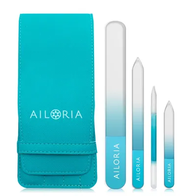 Produktbild von AILORIA CONTOUR - Glas-Nagelfeilenset TÜRKIS