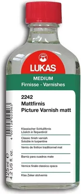 Obrázek produktu pro Matný závěrečný lak na olejové barvy LUKAS – 125 ml