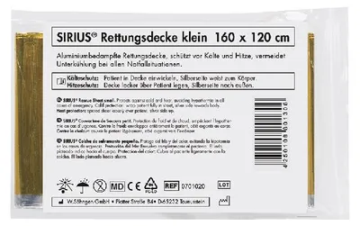 Produktbild von SIRIUS® Rettungsdecke silber-gold 160 x 120 cm | Packung (1 Stück)