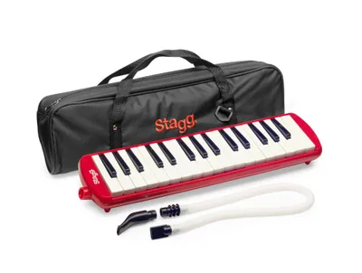 Obrázok produktu pre Stagg Melodica 32 klávesov červená vrátane fúkacej trubice