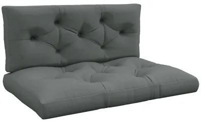 Produktbild von Sitzpolster Sitzkissen Polsterauflage, mit Knopfheftung, 120 x 80 x 12 cm, Grau