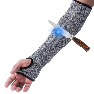 Produktbild von Schnittfeste Ärmel mit Daumenloch, schnittfeste Sicherheitsärmel, Armschutzärmel mit Daumenöffnung, hitzebeständige Strickärmel, schnittfester Sicherheitsarmschutzärmel