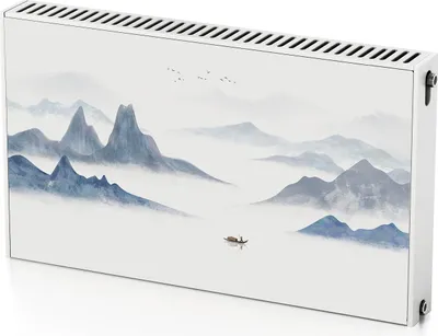 Produktbild von Bergvögel – Magnetische Heizkörperabdeckung – 100x60 cm – Magnet Heizkörperabdeckung – 3D Würfel – Heizkörperverkleidung – Magnetische Wandverkleidung – Wetterfest