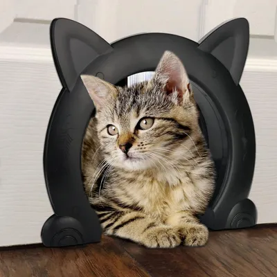 Immagine prodotto di Porta per gatti, adatta per animali domestici fino a 10 kg, colore nero