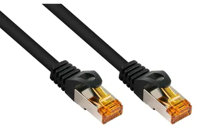 Produktbild von Cat. 7 RJ45 Patchkabel TPE schwarz 2m – Hochwertiges Netzwerkkabel