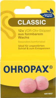 Produktbild von OHROPAX Classic Wachs Vor-Ohr Stöpsel, 12 St. Ohrstöpsel