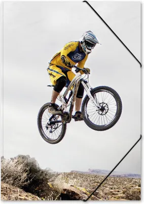 Produktbild von itenga Gummizugmappe Zeichenmappe A3 Motiv Downhill Fahrrad