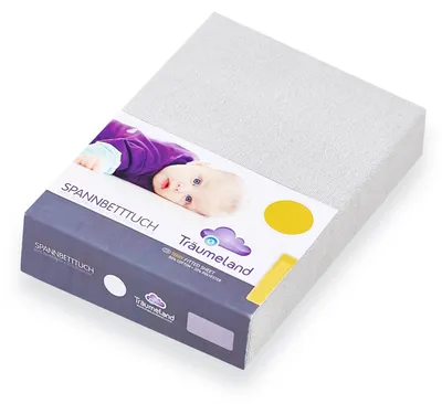 Produktbild von Träumeland Spannbetttuch für Babymatratze Lyocell hellgrau 60x120 / 70x140
